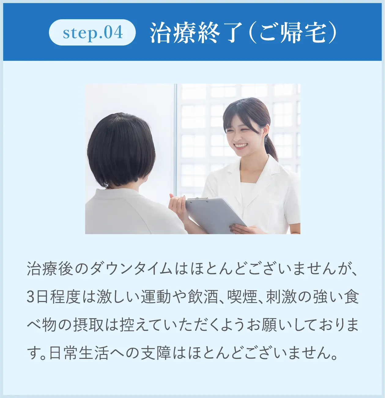 step04 治療終了（ご帰宅）